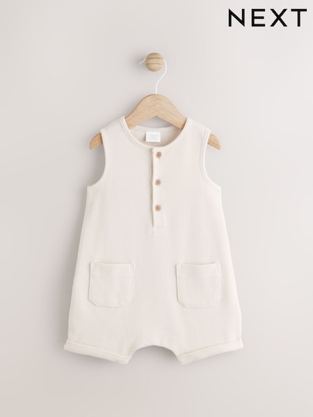 Cream Baby Jersey 100% Cotton Romper (AM3929) | £8 - £10