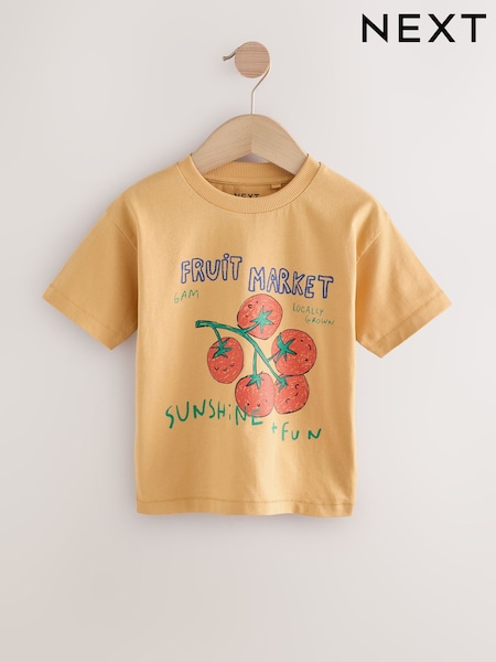 Orange Fruit Market 100% Cotton Short Sleeve Graphic Print T-Shirt (3mths-8yrs) (AM3974) | £5 - £7