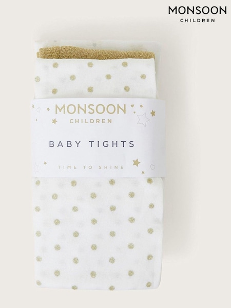 Monsoon Gold Baby Glitter Tights 3 Pack (AM4022) | £22