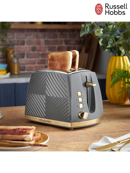 Russell Hobbs Grey Groove 2 Slice Toaster (AM4088) | £30