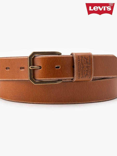 Levi's® Brown Wide Loop Two Horse Logo Belt (AM4110) | £40