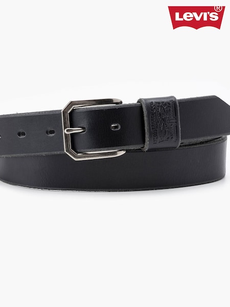 Levi's® Black Wide Loop Two Horse Logo Belt (AM4112) | £40