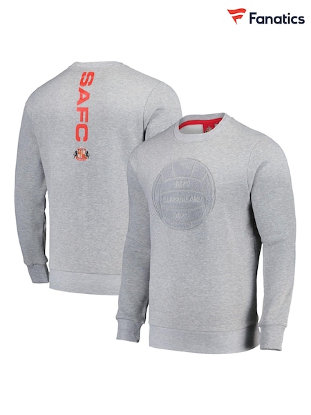Fanatics Grey Sunderland Boucle Graphic Crew Neck Sweater (AM4273) | £42