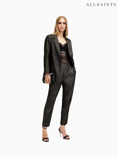 AllSaints Black Aleida Lux Trousers (AM4309) | £169