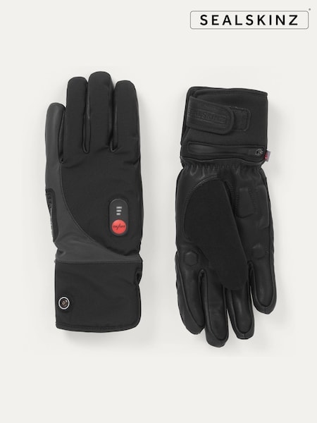 Sealskinz Upwell Waterproof Heated Cycle Black Gloves (AM4493) | £175