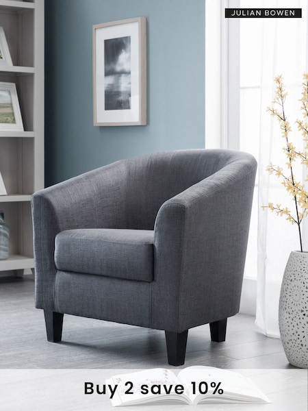 Julian Bowen Slate Grey Hugo Tub Chair (AM4574) | £245