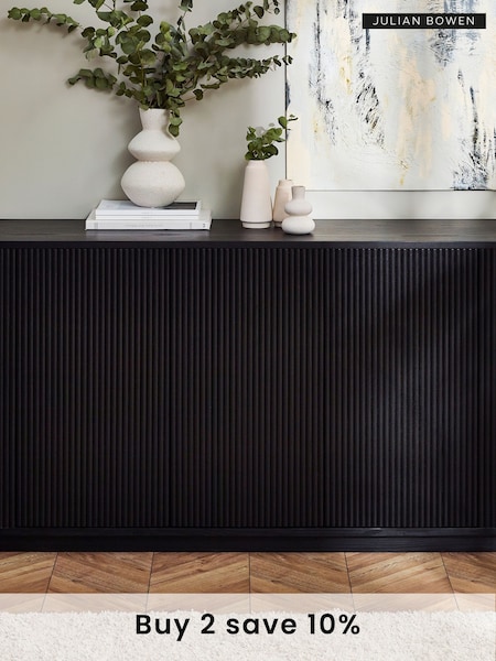 Julian Bowen Black Louis Fluted Sideboard (AM4588) | £825