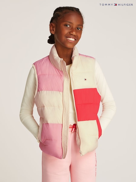 Tommy Hilfiger Pink Unisex Padded Vest (AM4857) | £37