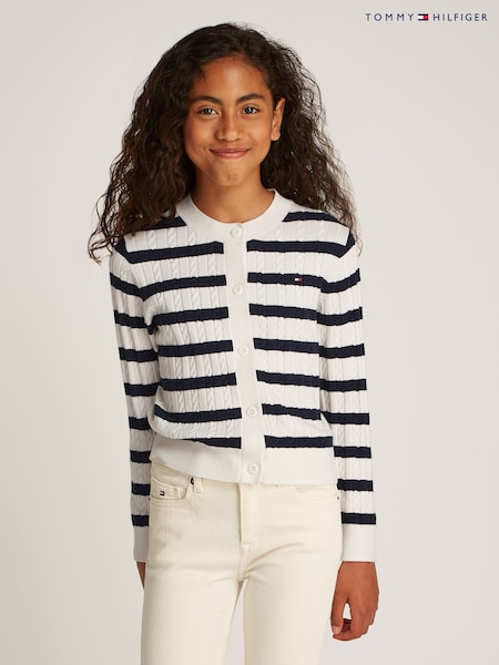Tommy Hilfiger Black/Cream Mini Cable Cardigan (AM4862) | £55