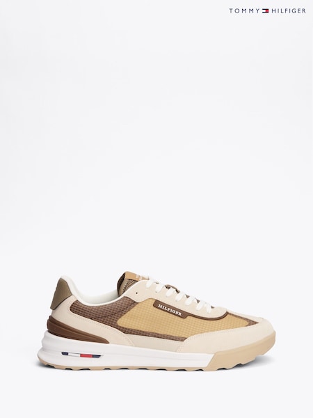 Tommy Hilfiger Cream Retro Runner Trainers (AM4878) | £120