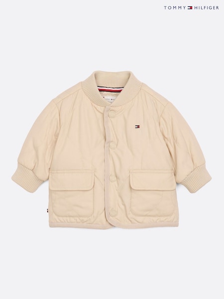 Tommy Hilfiger Cream Quilted Jacket (AM4884) | £37