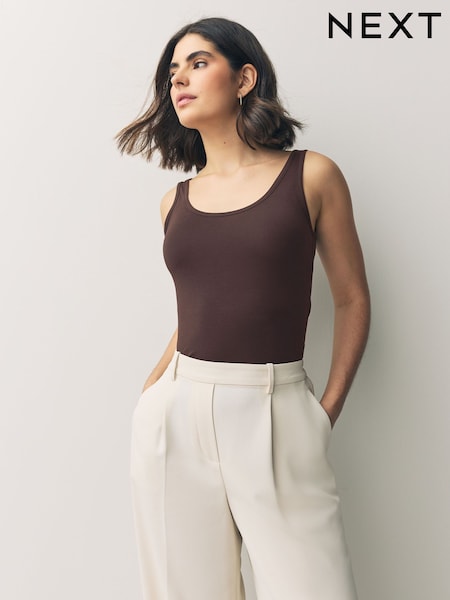 Chocolate Brown Thick Strap Vest (AM4894) | £7