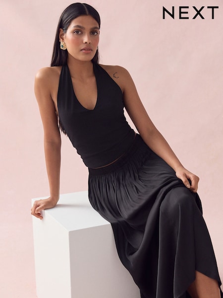 Black Halter Neck Vest (AM4902) | £9