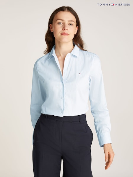 Tommy Hilfiger Blue Regular Fit Essential Poplin Shirt (AM4935) | £85