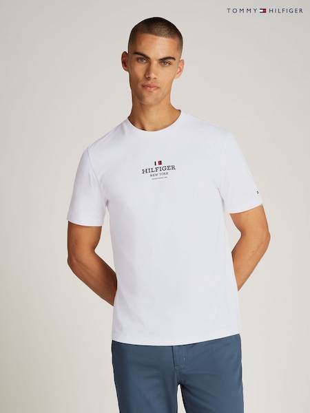 Tommy Hilfiger White Regular Fit 100% Cotton T-Shirt (AM4979) | £40