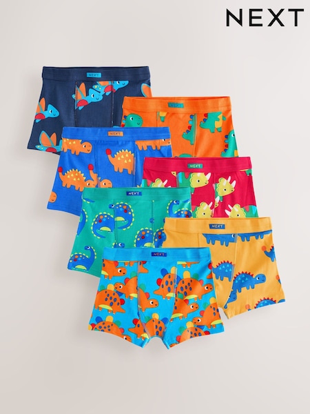 Multi Dinosaur Soft Waistband Trunks 7 Pack (1.5-10yrs) (AM5037) | £19 - £20