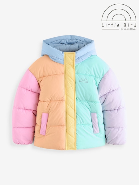 Little Bird by Jools Oliver Multi Colourblock Shower Resistant Padded Coat (AM5038) | £48 - £54