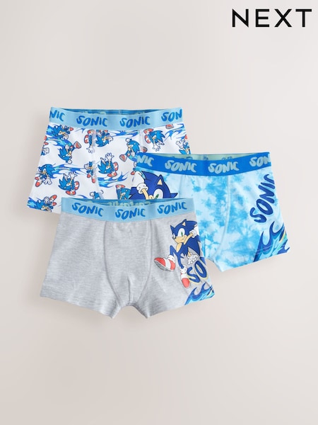 Blue Sonic Boxers 3 Pack (2-14yrs) (AM5049) | £13 - £16
