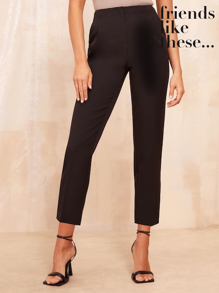 Friends Like These Black Ankle Grazer Seam Detail Tailored Trousers (AM5129) | £30