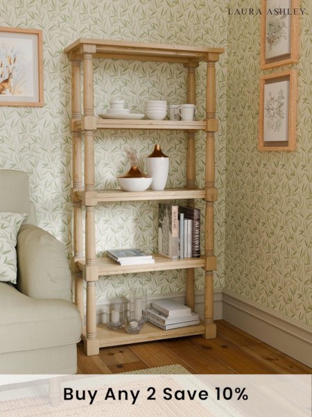 Laura Ashley Oak Wellington Open Single Bookcase (AM5328) | £995