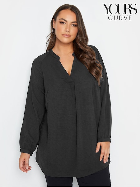 Yours Curve Black Textured Tunic (AM5386) | £28