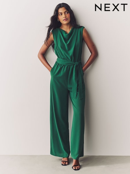 Emerald Green Cowl Neck Jumpsuit (AM5646) | £54