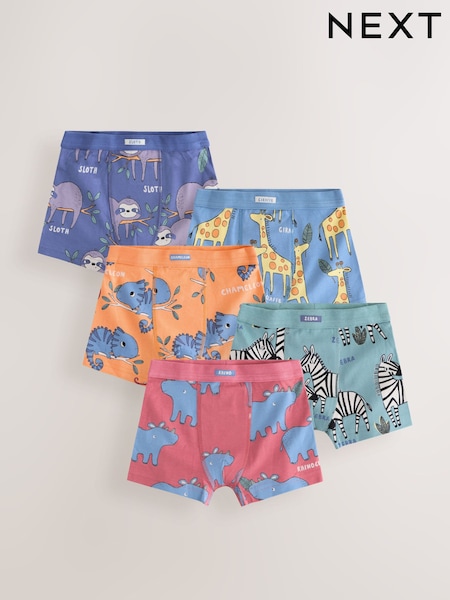 Safari Animals Soft Waistband Trunks 5 Pack (1.5-16yrs) (AM5721) | £14 - £15