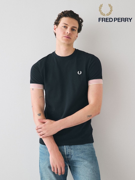Fred Perry Striped Cuff T-Shirt (AM5726) | £60