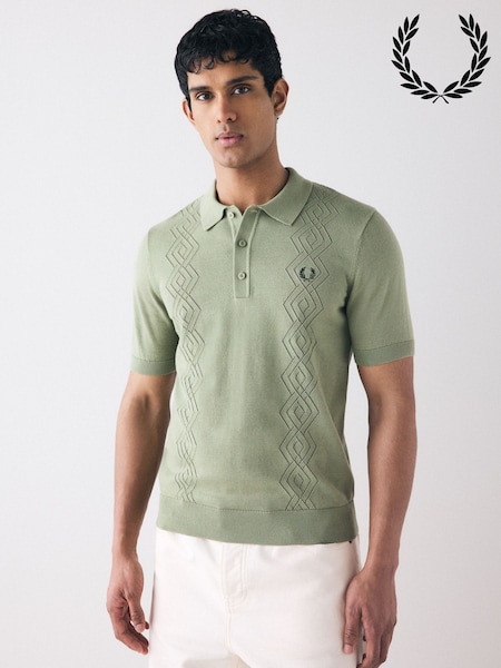 Fred Perry Pointelle Knitted Polo Shirt (AM5735) | £120