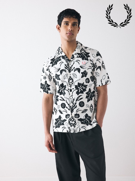 Fred Perry Botanical Print Revere Collar Shirt (AM5763) | £120