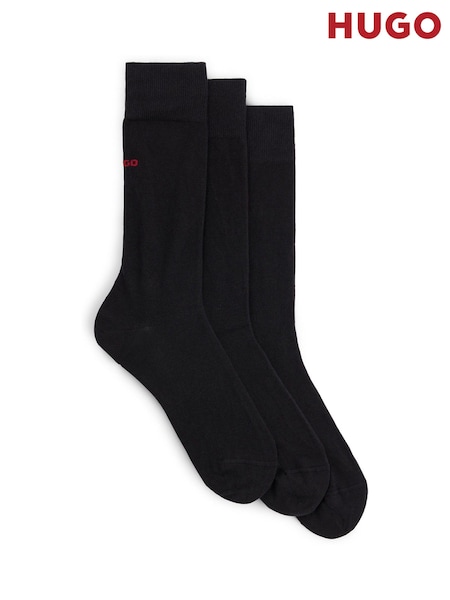 HUGO Black Regular Logo Socks 3 Pack (AM5764) | £20
