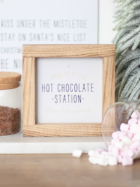 Something Different White and Brown Christmas Hot Chocolate Station Wooden Sign (AM5932) | £9