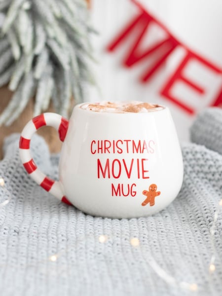 Something Different White and Red Christmas Movie Rounded Mug (AM5933) | £13