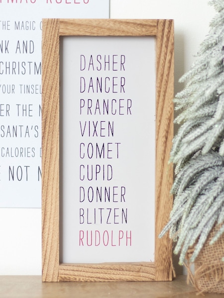 Something Different Green Christmas Reindeer Names Wooden Sign (AM5934) | £10
