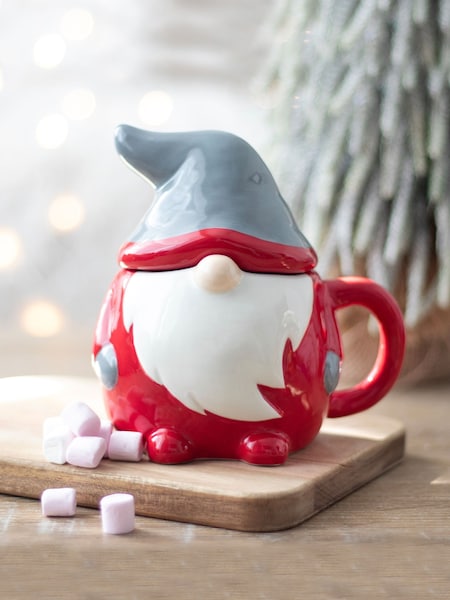 Something Different Red and Grey Christmas Gonk Lidded Mug (AM5935) | £12