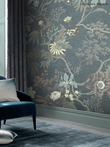 Graham & Brown Teal Kimono Fixed 4M Mural (AM5961) | £300