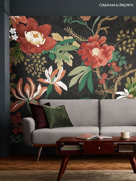 Graham & Brown Black Kimono Fixed 4M Mural (AM5971) | £300