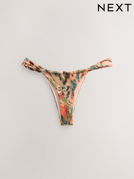 Teal/Pink Sparkle Animal Tanga Bikini Bottoms (AM6338) | £18