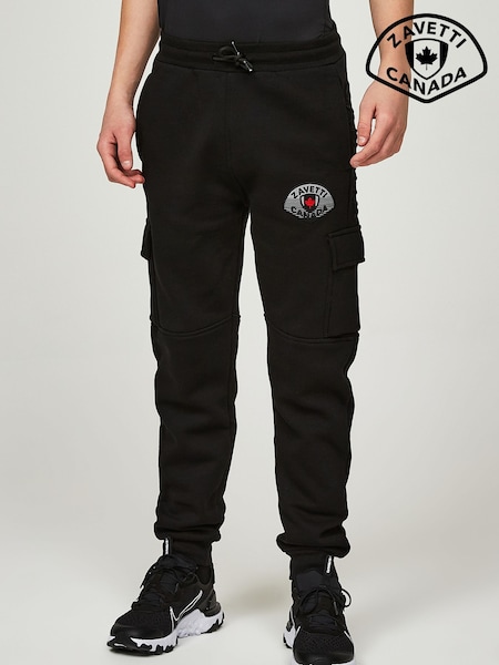 Zavetti Canada Junior Botticini Reflective Black Cargo Joggers (AM6393) | £45