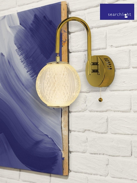 Searchlight Satin Brass Charm Wall Light (AM6402) | £68
