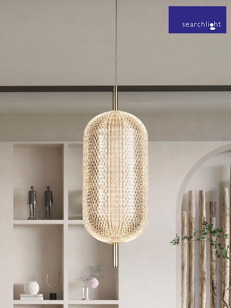 Searchlight Satin Brass Tuscany LED Pendant Ceiling Light (AM6403) | £79