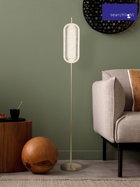Searchlight Satin Brass Tuscany LED Floor Lamp (AM6405) | £118