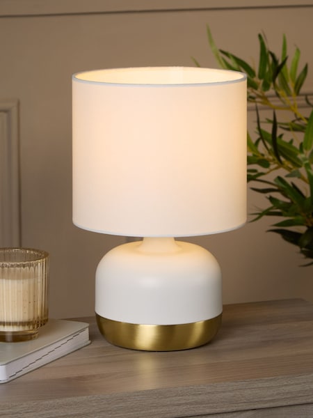 Searchlight White/Gold Kelly Touch Table Lamp (AM6418) | £22