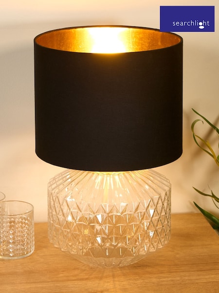 Searchlight Gold and Clear Waterford Table Lamp (AM6435) | £35