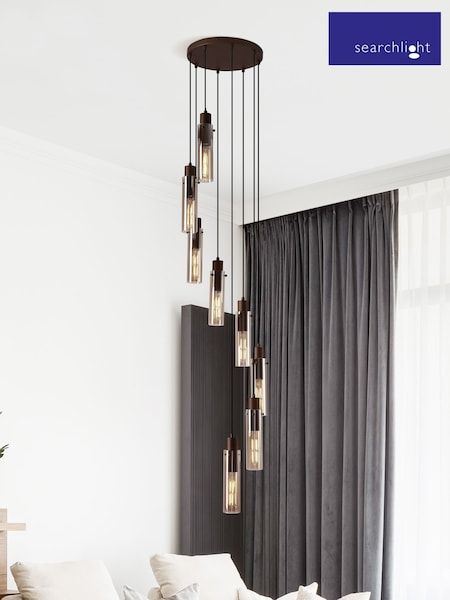 Searchlight Mocha and Amber Fira Cluster Ceiling Light (AM6437) | £218