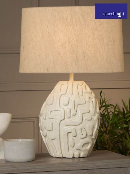 Searchlight Cream Agra 1 Light Table Lamp (AM6438) | £85