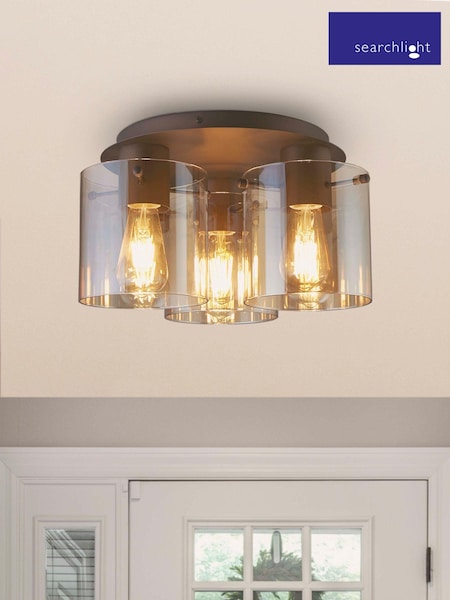Searchlight Mocha Santorini 3 Flush Ceiling Light (AM6440) | £135