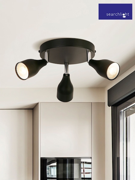 Searchlight Black and Chrome Astro 3 Light Spotlight (AM6453) | £20
