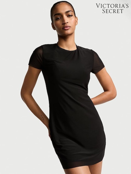 Victoria's Secret Black Mesh Cover Up Mini Dress (AM6485) | £45