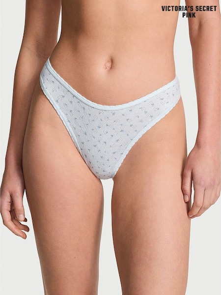 Victoria's Secret PINK Bliss Blue Thong Cotton Knickers (AM6497) | £9